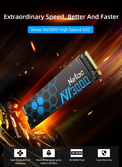 Netac NV3000 high-speed SSD with dynamic background