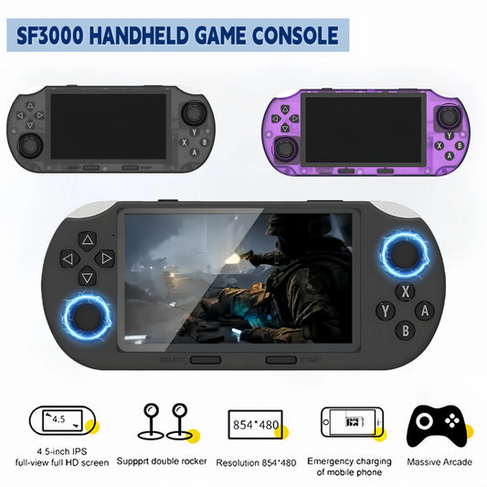 SF3000 Retro Handheld Game Console – 4.5" IPS, Linux System, TV Output Ready