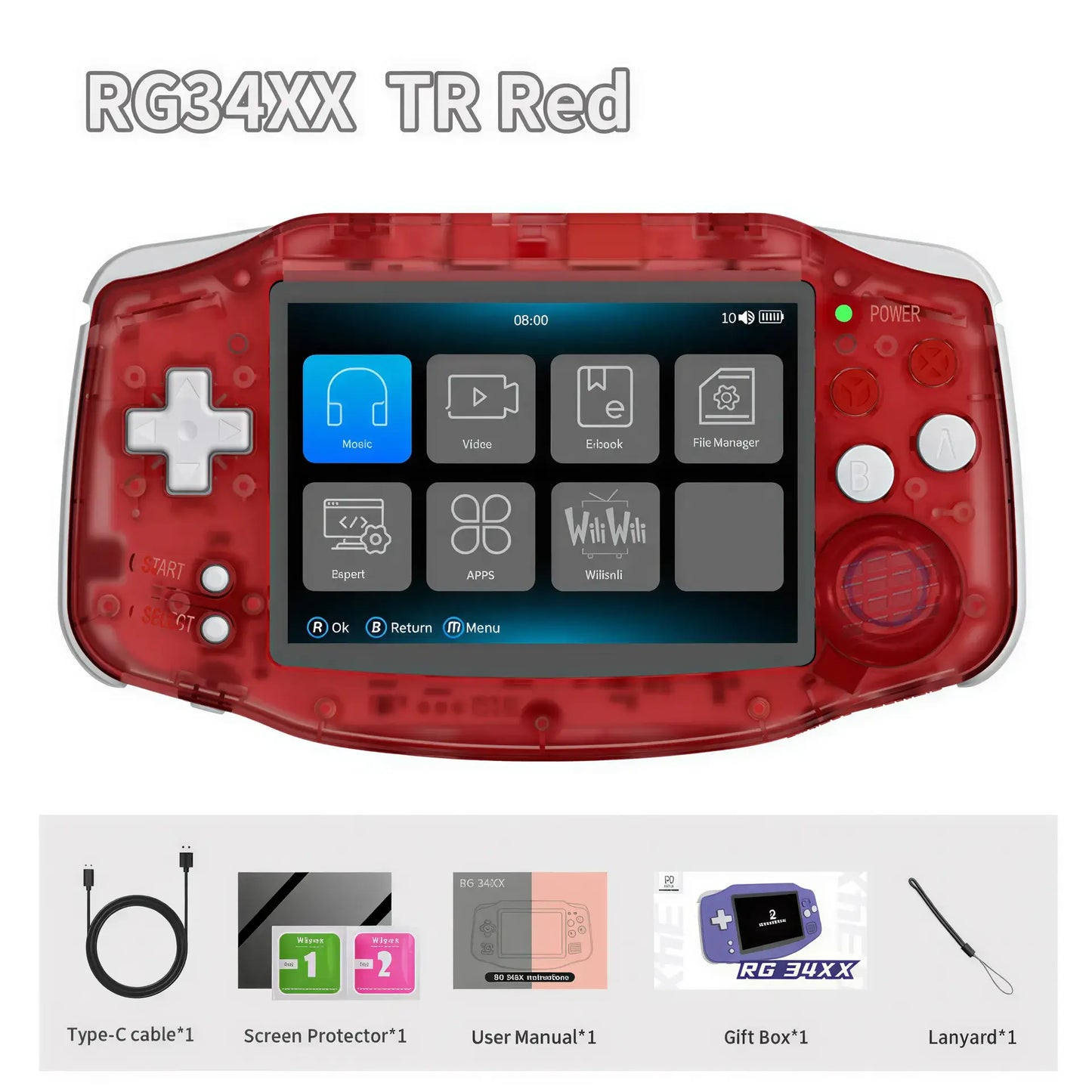 ANBERNIC RG34XX Retro Handheld Gaming Console – 3.4" IPS System