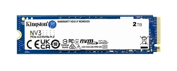 Kingston NV3 2TB NVMe M.2 SSD on a white background