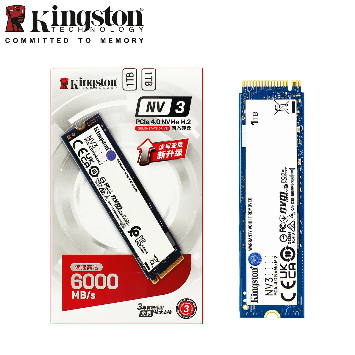 内蔵型SSD Kingston NV3 PCIe 4.0 M.2 SSD 500GB NV3 PCIe 4.0 NVMe SSD 500GB – 4TB - Kingston Technology